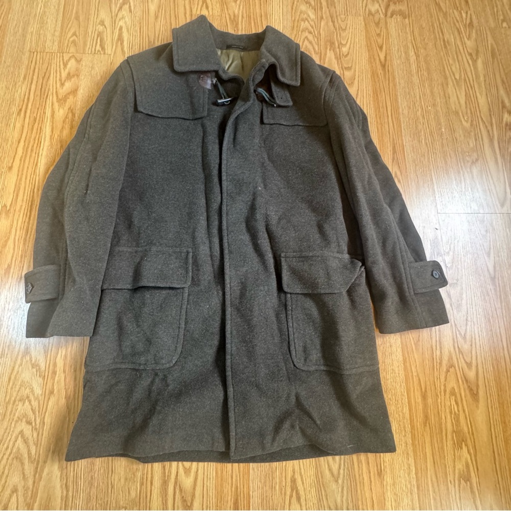 Men's Brown Uomo Wool Coat Made In Italy